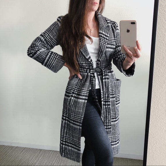 LONG PLAID TWEED COAT - Picture 4 of 5